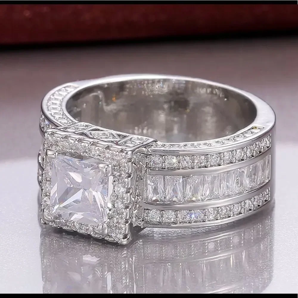 2 act princess cut WEDDING RING